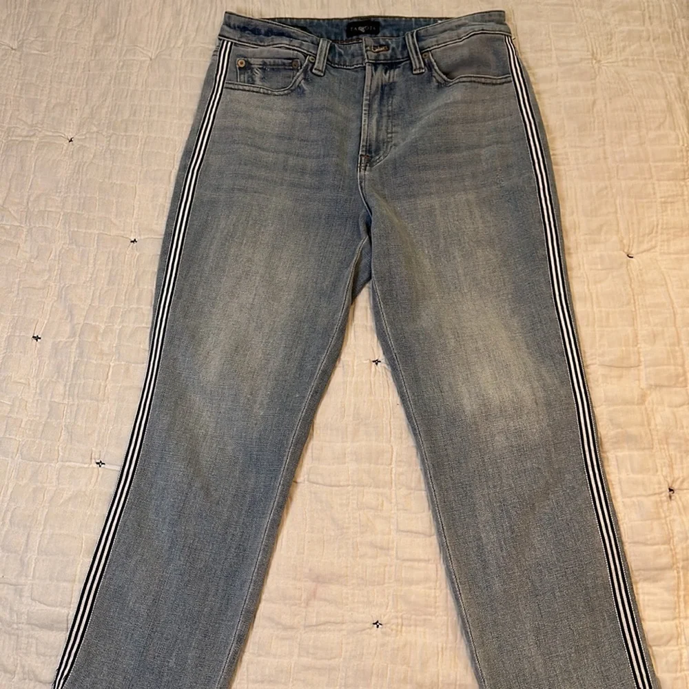 Talbots Modern Ankle Striped Straight Denim Light/Medium Wash Jean Size 6P - Picture 7 of 9